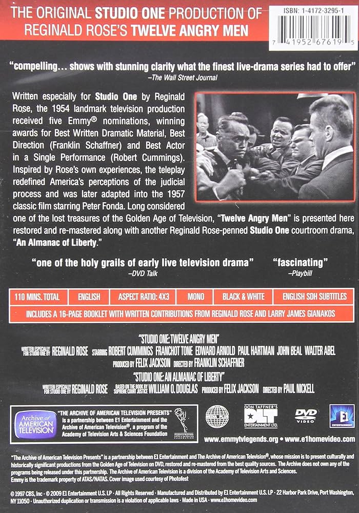 (未使用･未開封品)Studio One: Twelve Angry Men [DVD] 12 Angry Men: Amazon.ca: Henry Fonda, Lee J. Cobb, Sidney